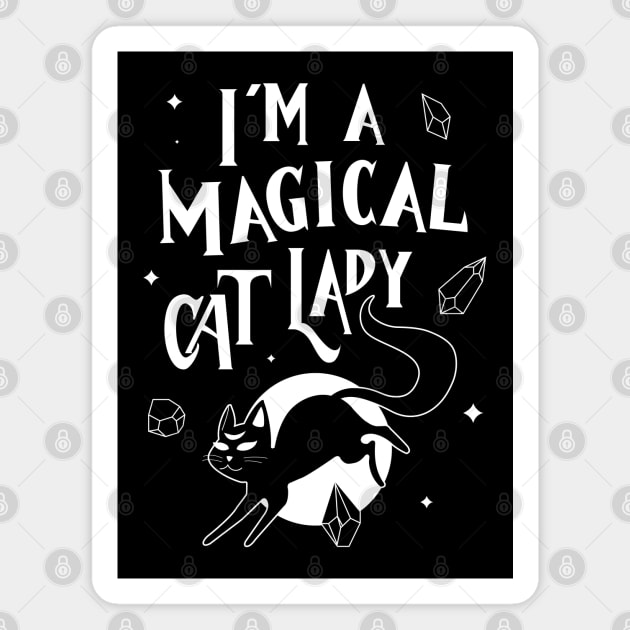 Witchy Magical Cat Lady Magnet by Witchling Art